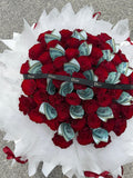 1,000 CASH with 50 Red Roses Bouquet - FLOWERHOLIC