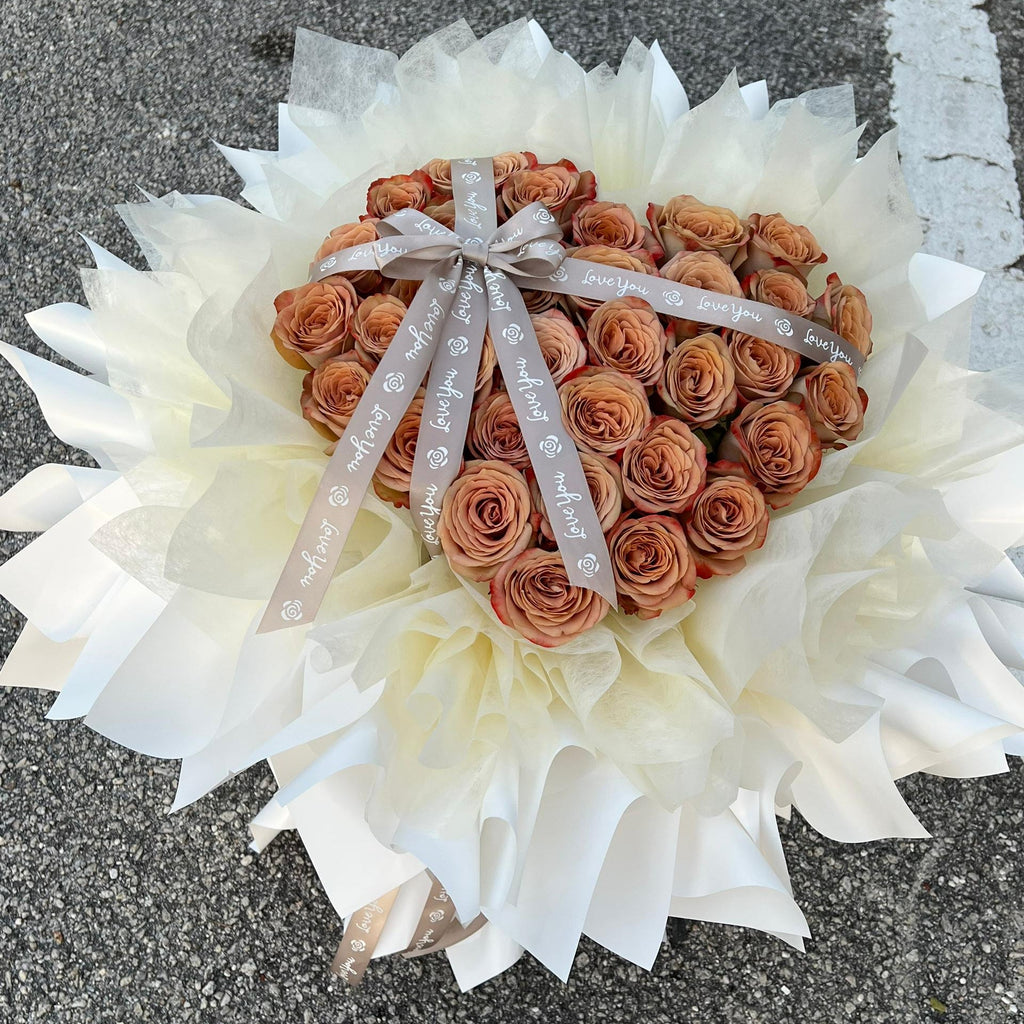 30 Cappucino Roses Bouquet - FLOWERHOLIC