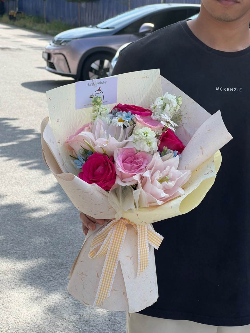 Pink Series Fresh Rose Lily Bouquet – Soft & Gentle Garden Roses - FLOWERHOLIC