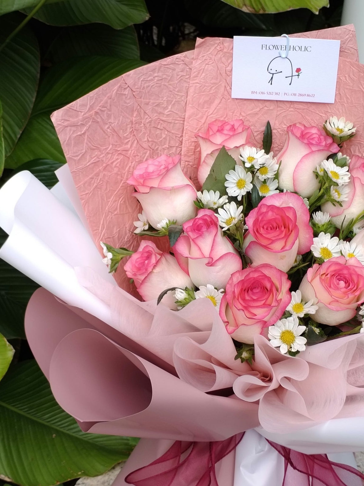 Pink Series Fresh Roses Bouquet – Aisha Roses - FLOWERHOLIC