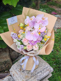 Pink Series Fresh Roses & Phalaenopsis Bouquet – Country Style - FLOWERHOLIC
